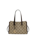 Brown Double G Charm Small Tote 1