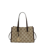 Brown Double G Charm Small Tote 1