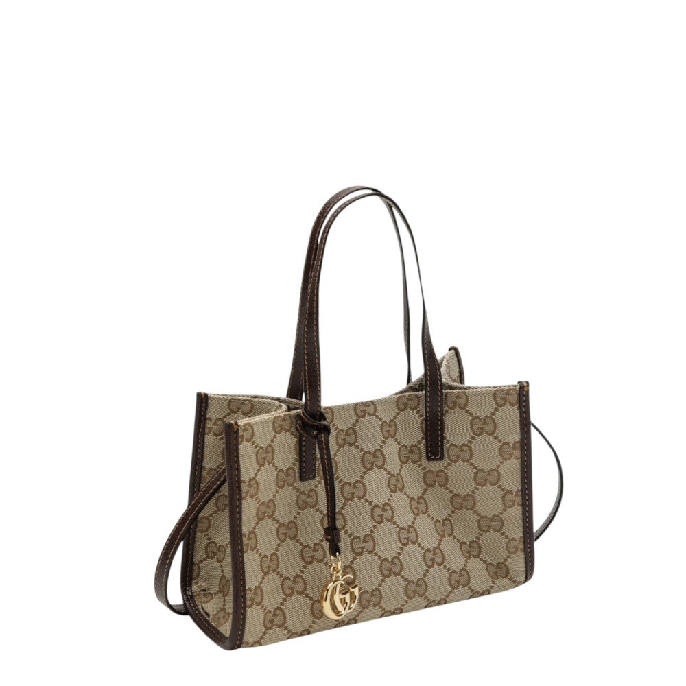 Brown Double G Charm Small Tote 2