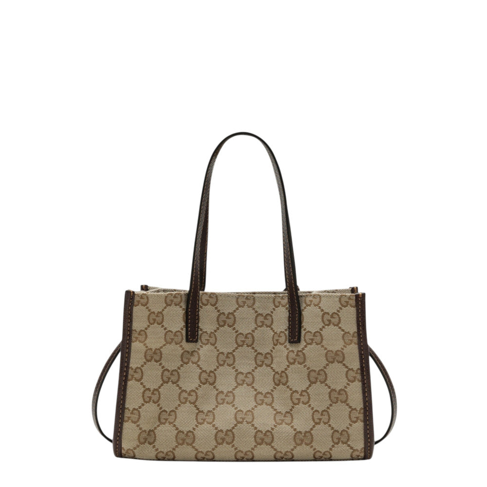 Brown Double G Charm Small Tote 3