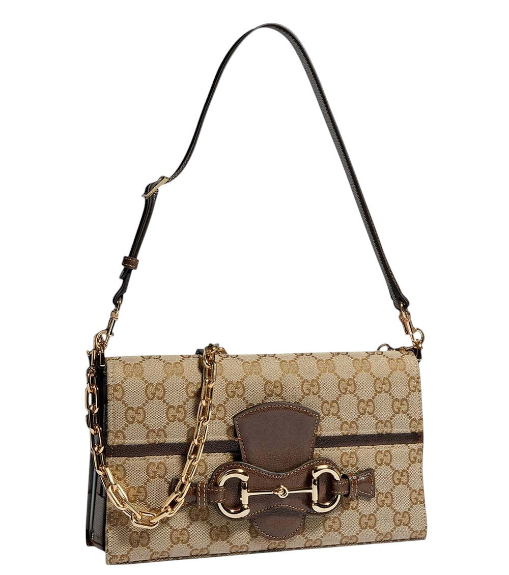 Beige Horsebit Ristretto medium shoulder bag 2