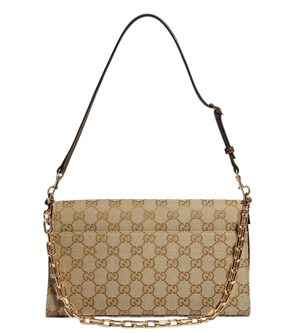 Beige Horsebit Ristretto medium shoulder bag 3