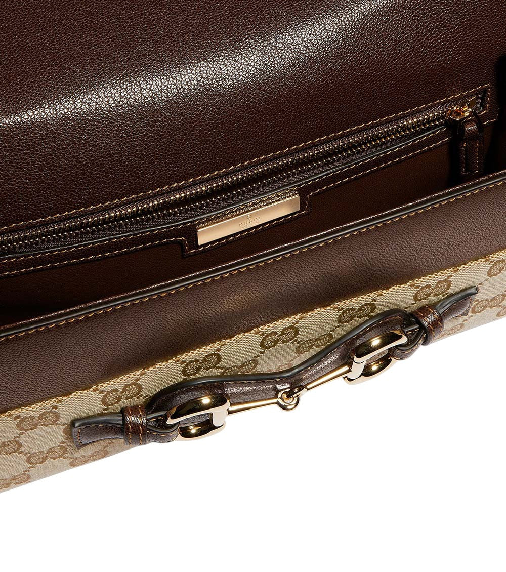 Beige Horsebit Ristretto medium shoulder bag 5