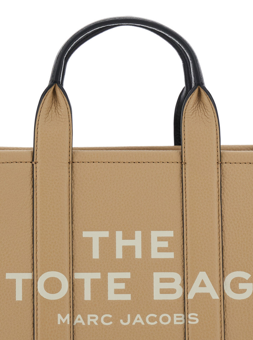 Beige The Color Block Top Zip Small Tote 3