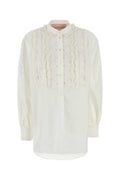 White cotton blend blouse 1