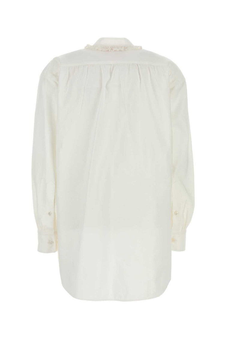 White cotton blend blouse 2