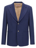 Blue  Single-breasted Blazer 1
