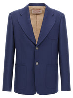 Blue  Single-breasted Blazer 1