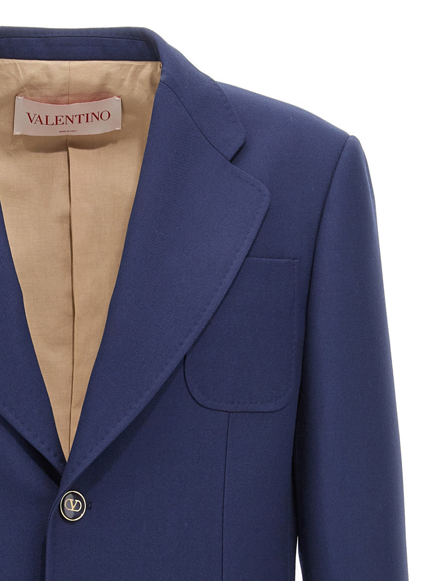 Blue  Single-breasted Blazer 3