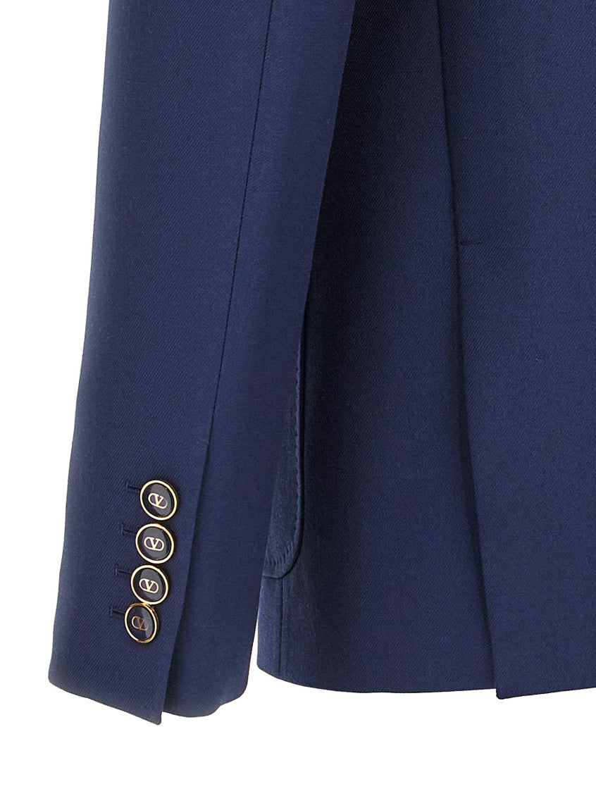 Blue  Single-breasted Blazer 4