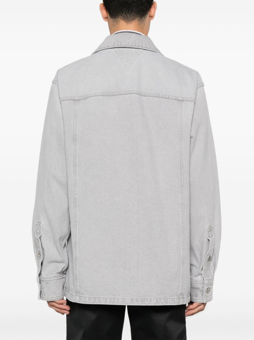 Grey Washed Denim Shirt 4