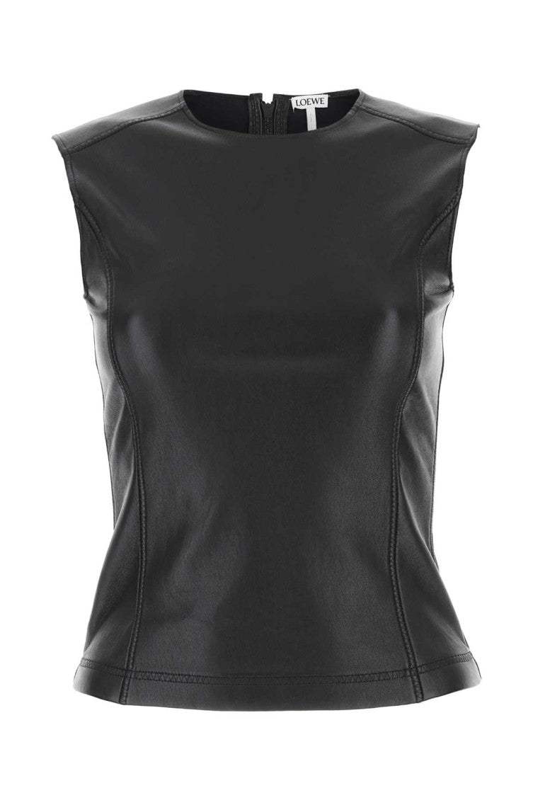 Black leather and fabric top 1