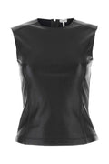 Black leather and fabric top 1