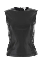 Black leather and fabric top 1
