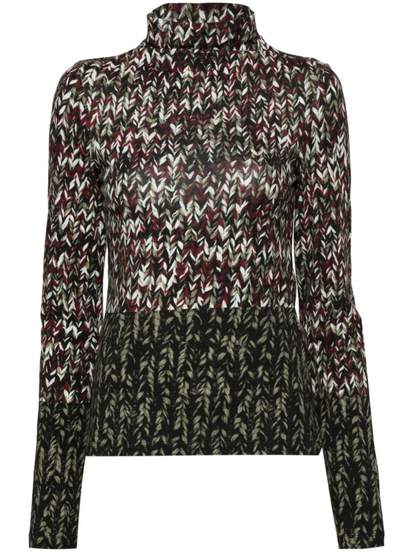 Multicolor Jersey turtleneck sweater 1