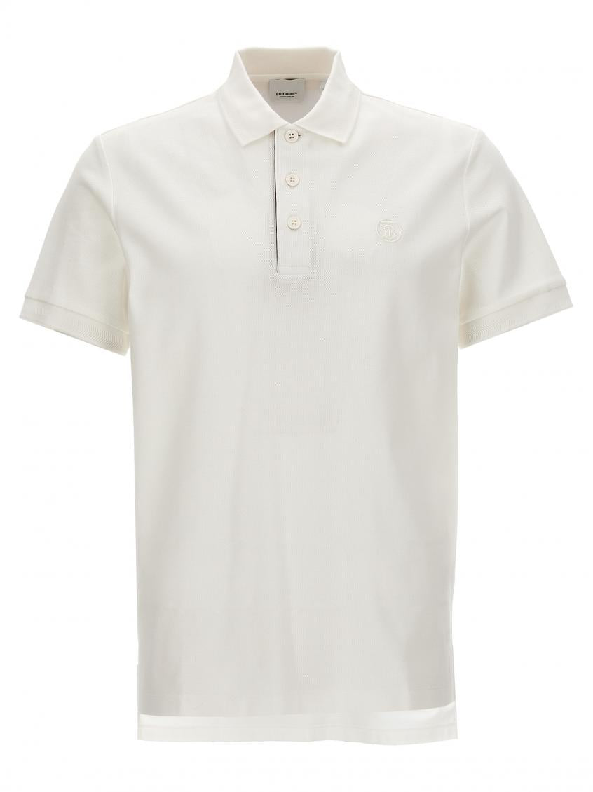 White Embroidered Logo Polo 2