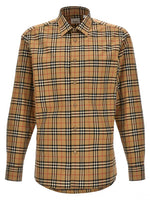 Beige Check Print Shirt 1