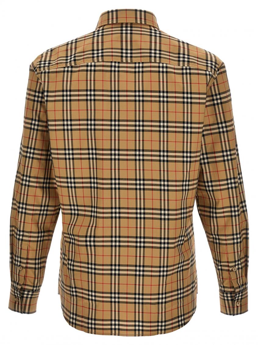 Beige Check Print Shirt 3
