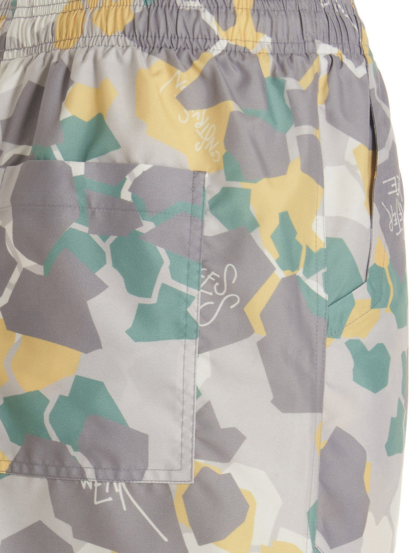 Multicolor Printed Beach Shorts 4