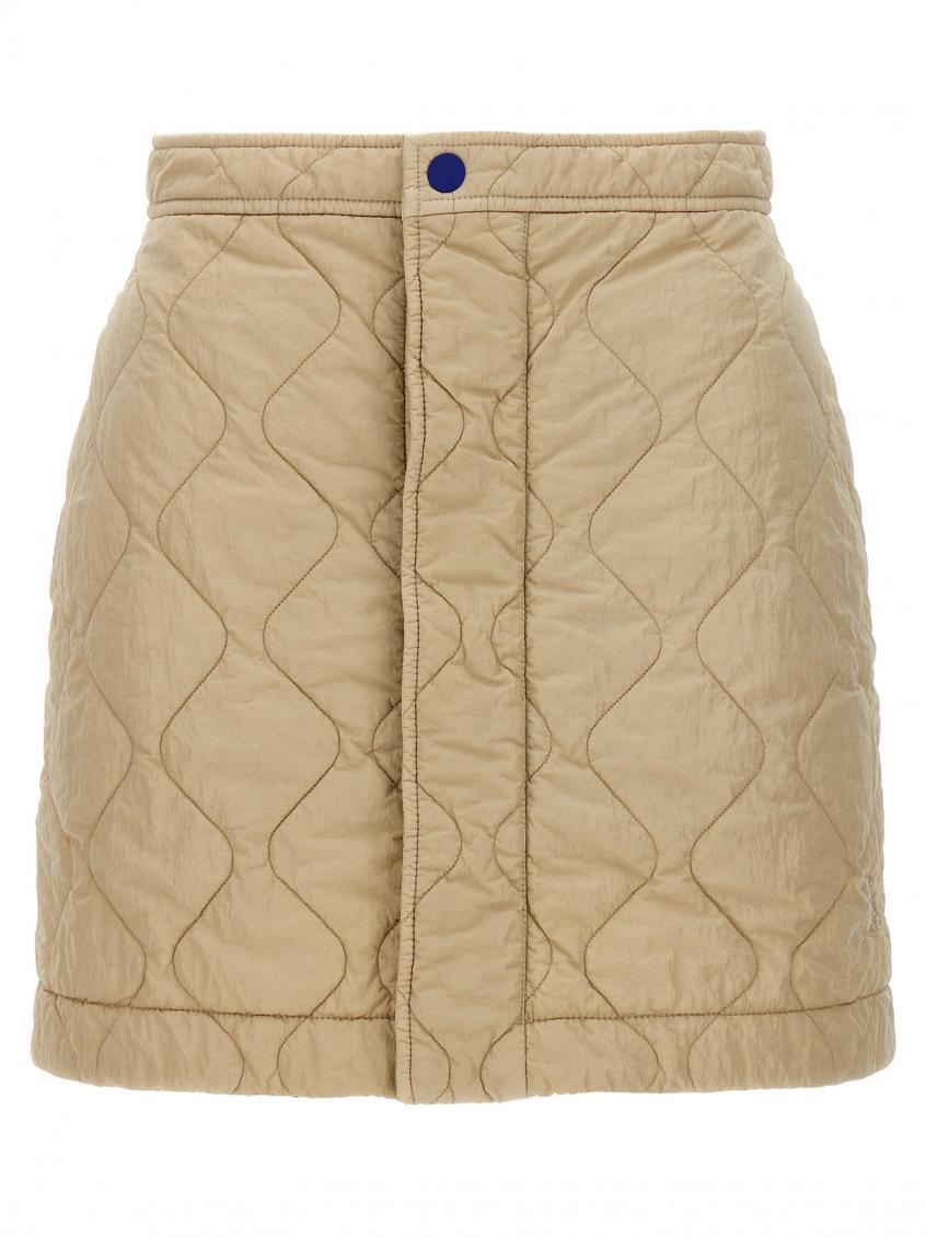 Beige Quilted nylon skirt 1
