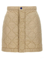 Beige Quilted nylon skirt 1