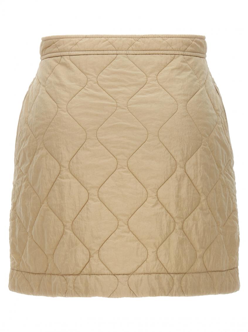 Beige Quilted nylon skirt 3