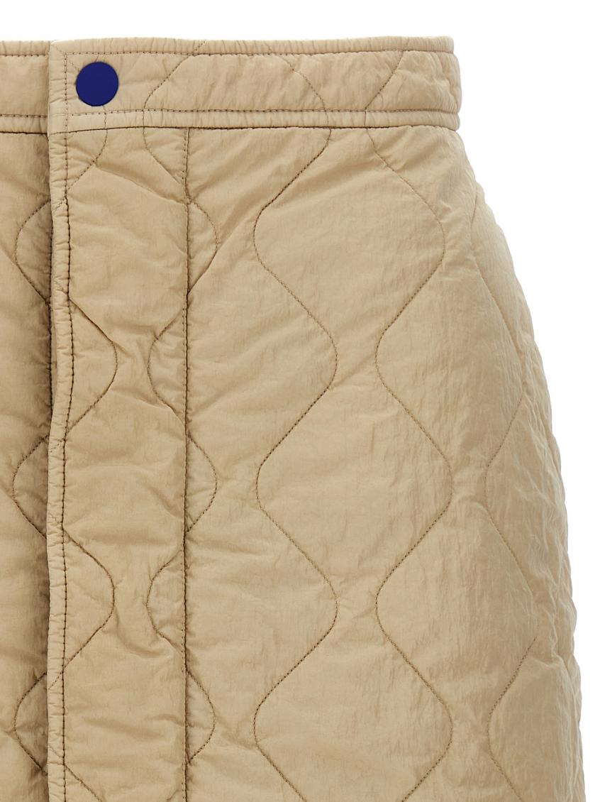 Beige Quilted nylon skirt 4