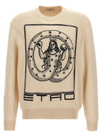Beige Logo Embroidery Sweater 1