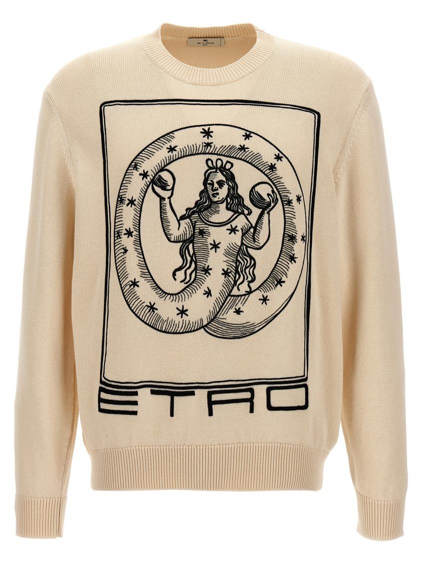 Beige Logo Embroidery Sweater 2