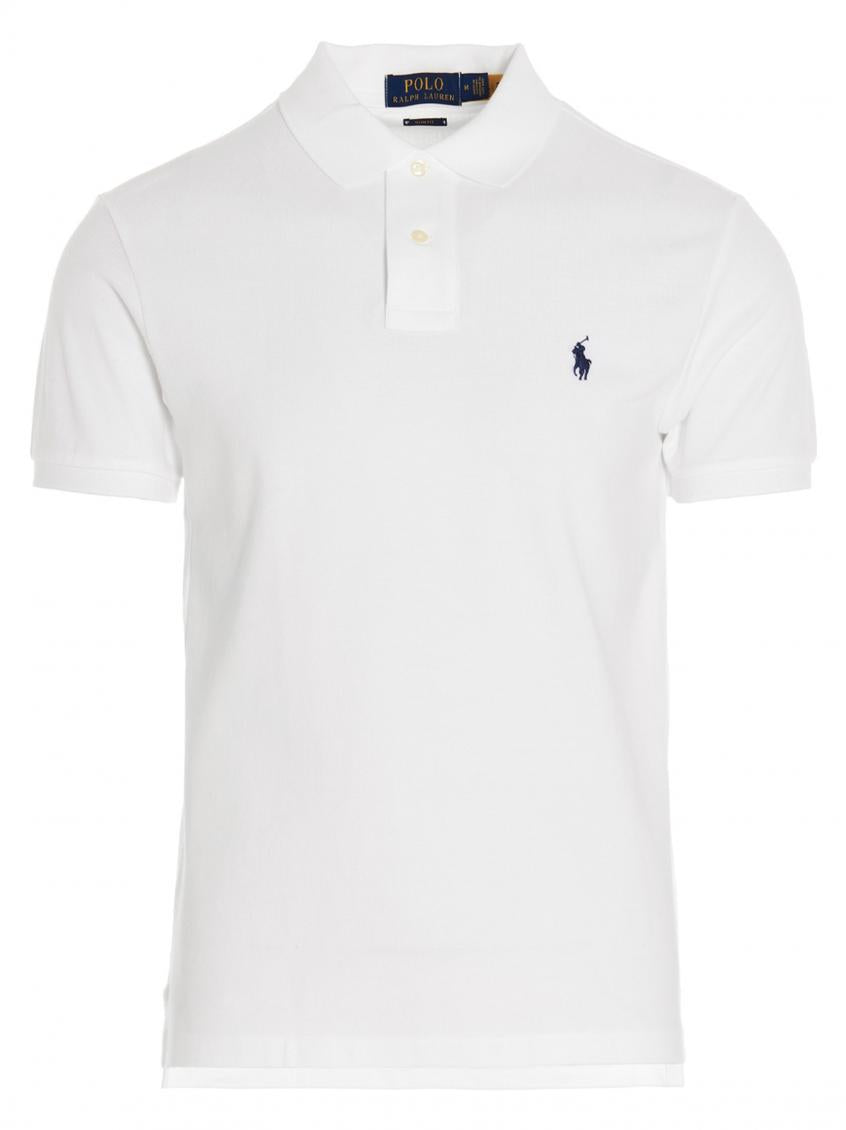 White Logo Embroidery Polo 2