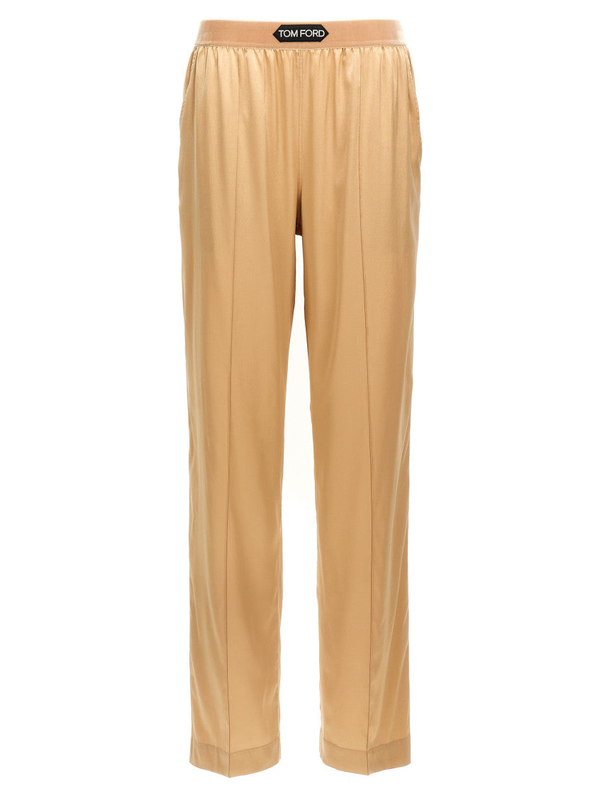 Beige Silk pants 1