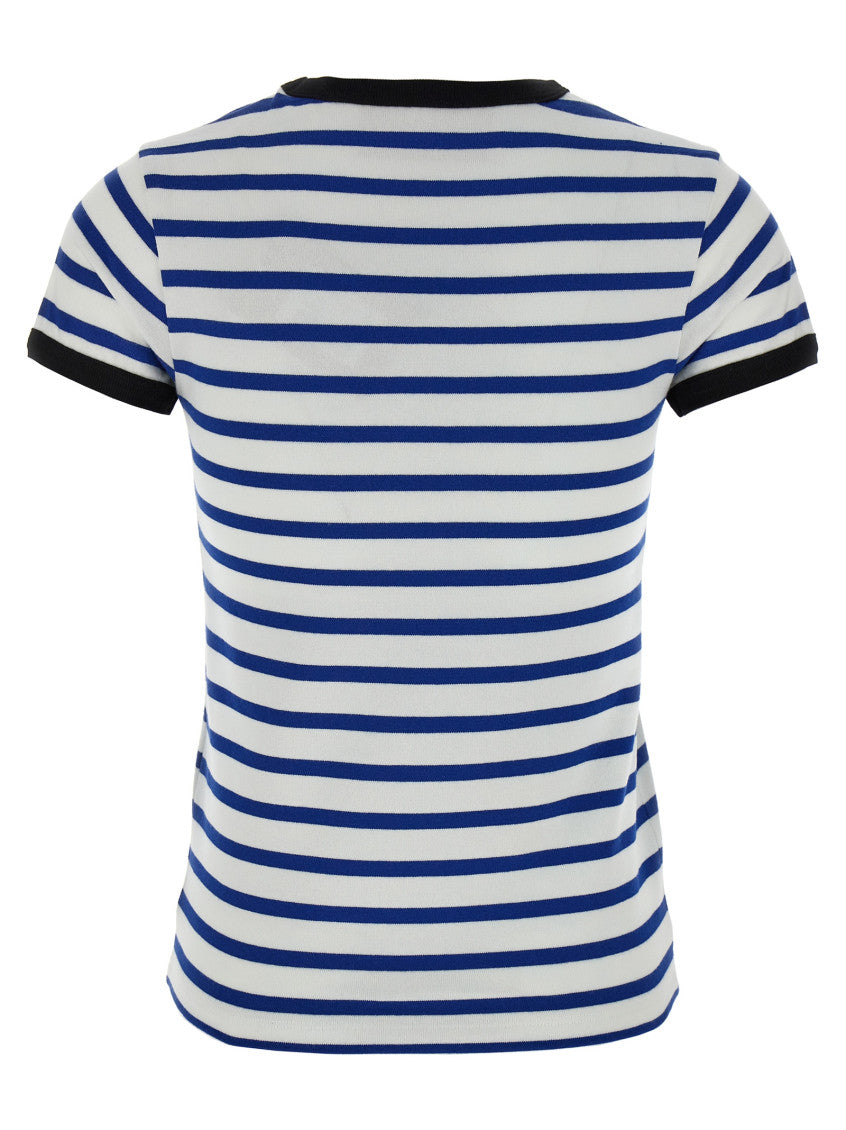 Blue Striped Cotton T-shirt 2