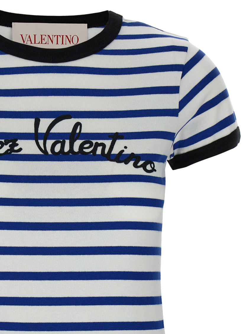 Blue Striped Cotton T-shirt 3