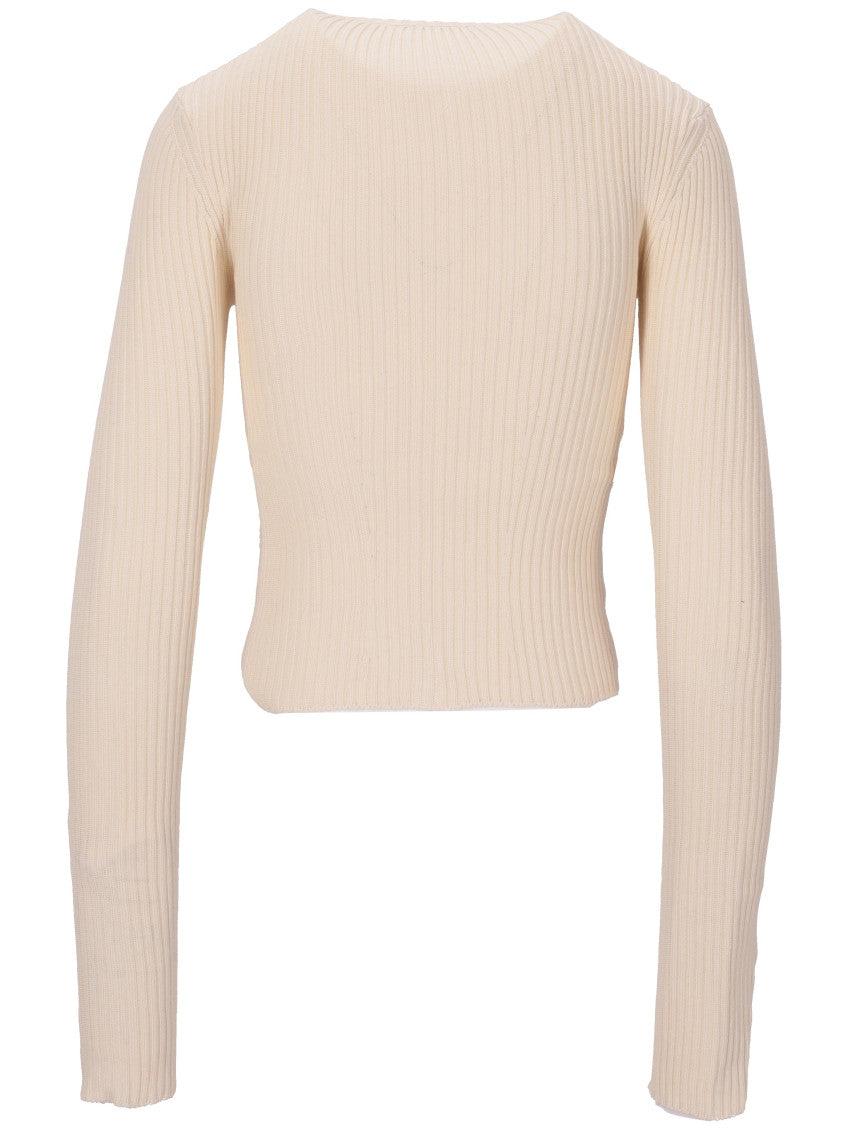 Beige Terna Cropped Zip-Up Cardigan 2