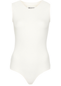 Off White Sleeveless Jersey Bodysuit 1