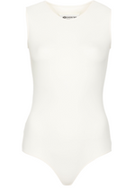 Off White Sleeveless Jersey Bodysuit 1