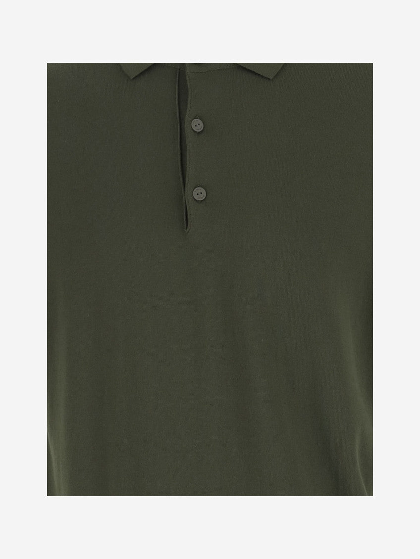 Green Pleyne Knitted Cotton Polo Shirt 3