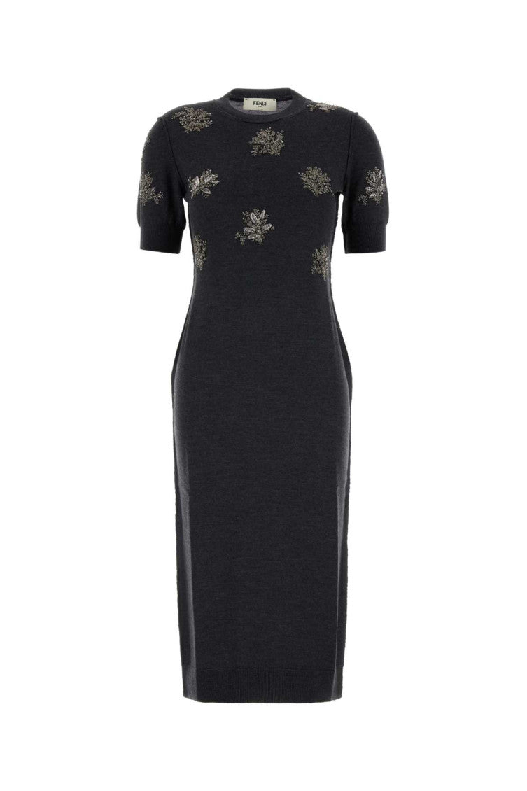 Charcoal stretch wool dress  1