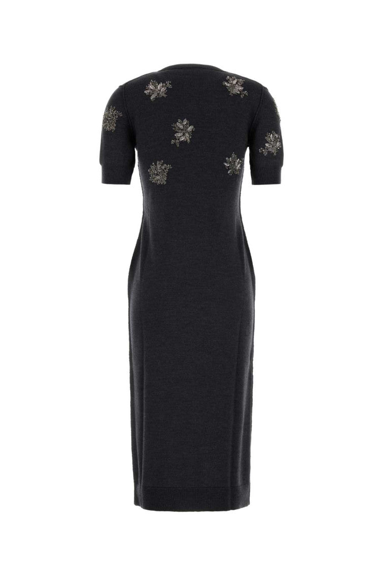 Charcoal stretch wool dress  2