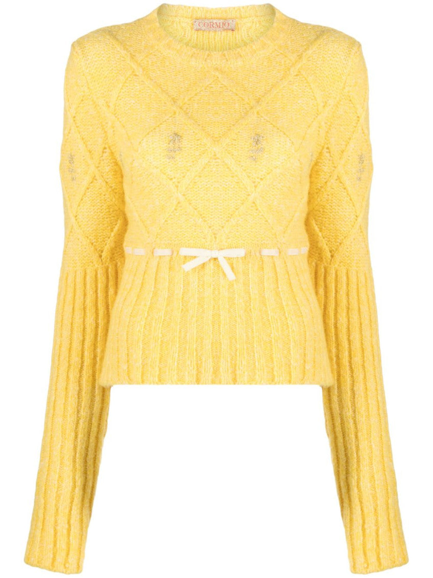 Yellow Interwoven-design Sweater 1