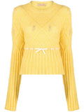 Yellow Interwoven-design Sweater 1