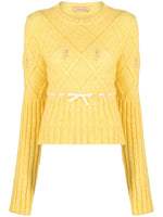 Yellow Interwoven-design Sweater 1