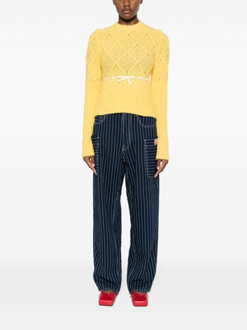Yellow Interwoven-design Sweater 2