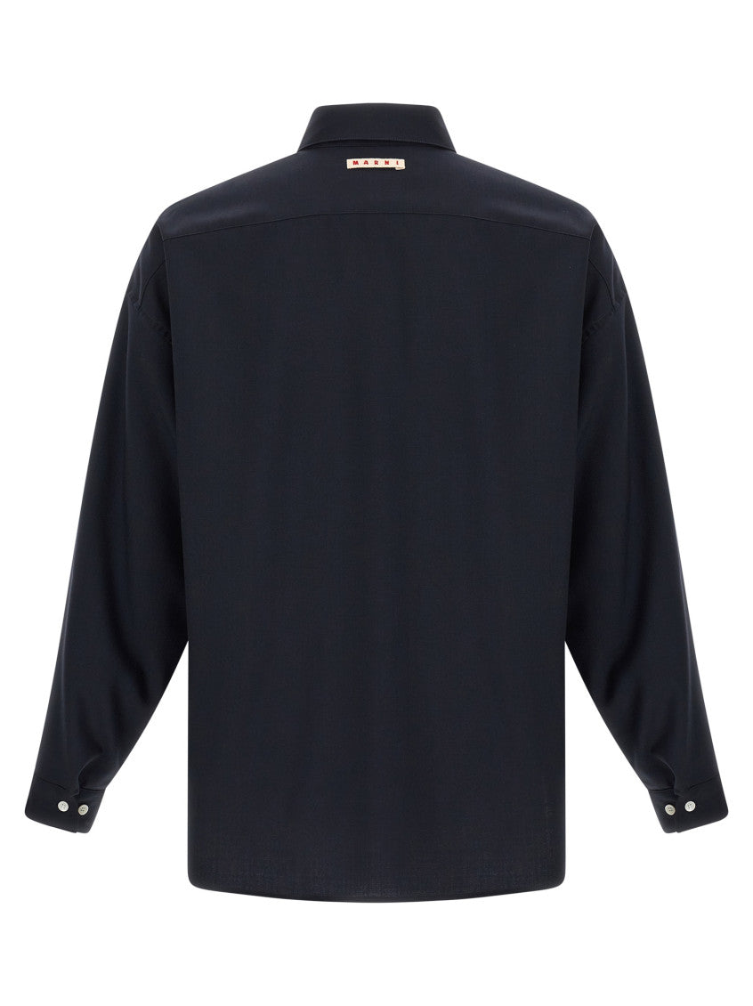 Blue 'Tropical Wool' Shirt 2