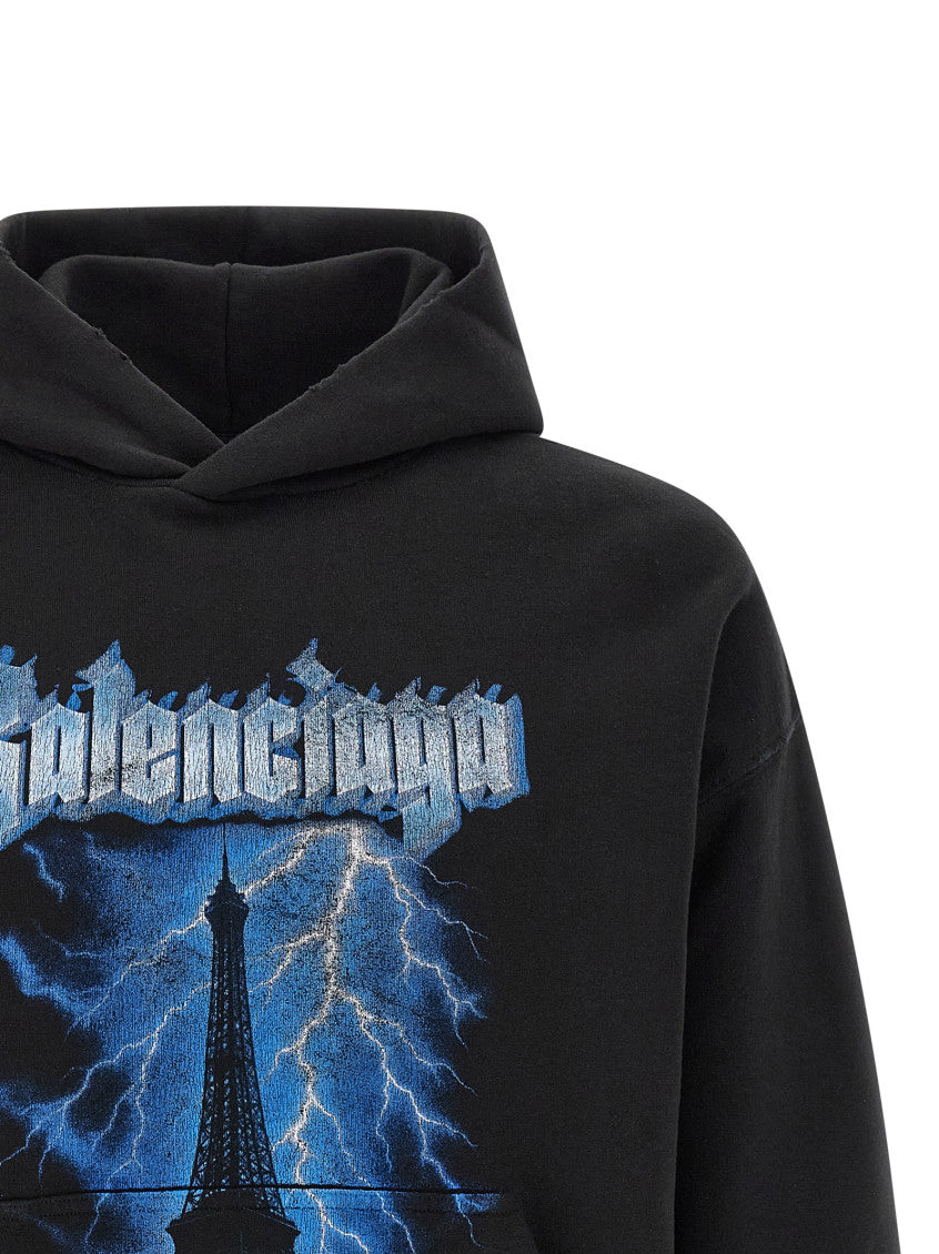 Black 'Paris Thunderstorm' Hoodie 3