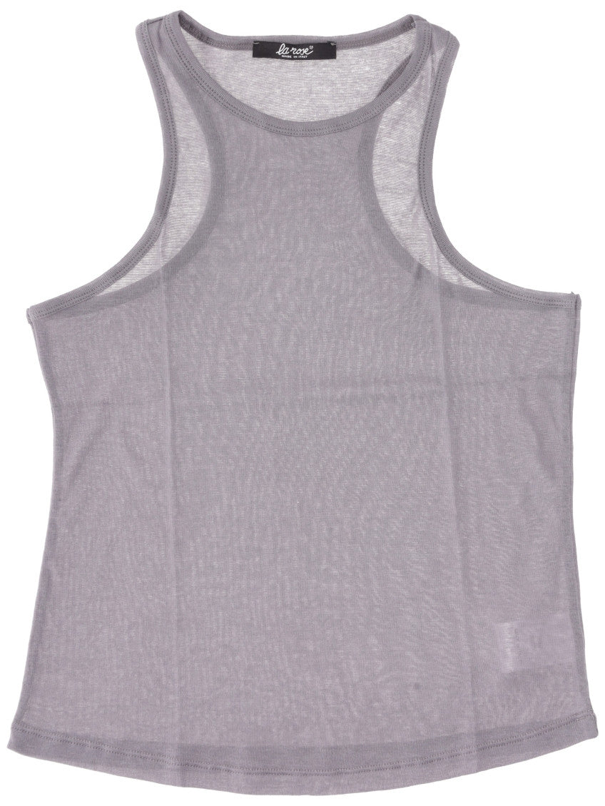Grey Scoop Neck Tank Top 1