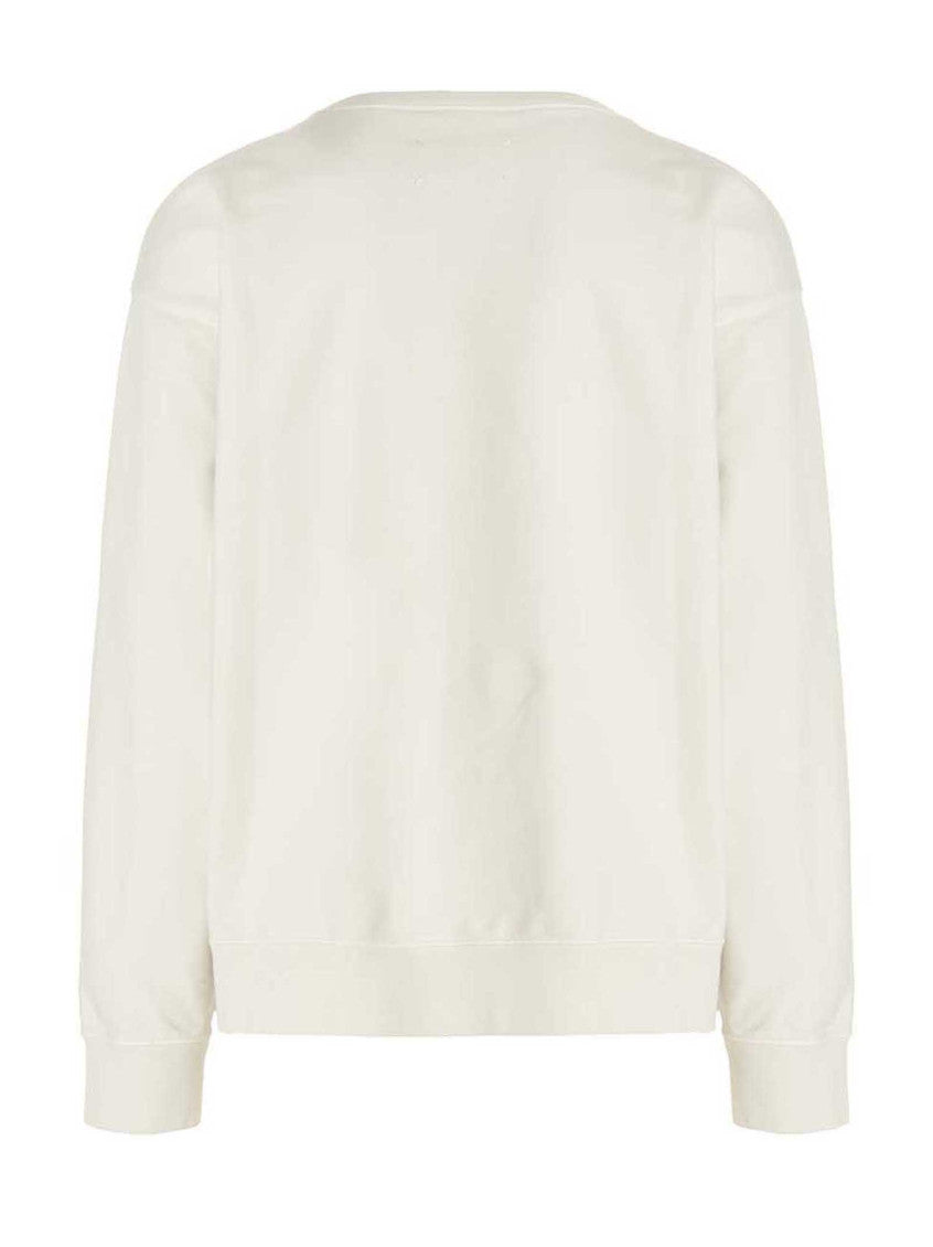 White Logo Embroidery Sweatshirt 2