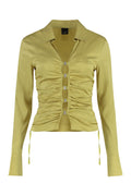 Green Spread Collar Shirt Top 1