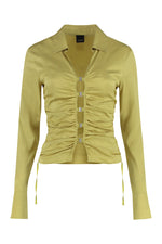 Green Spread Collar Shirt Top 1