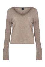 Beige V-Neck Sequin Top 1